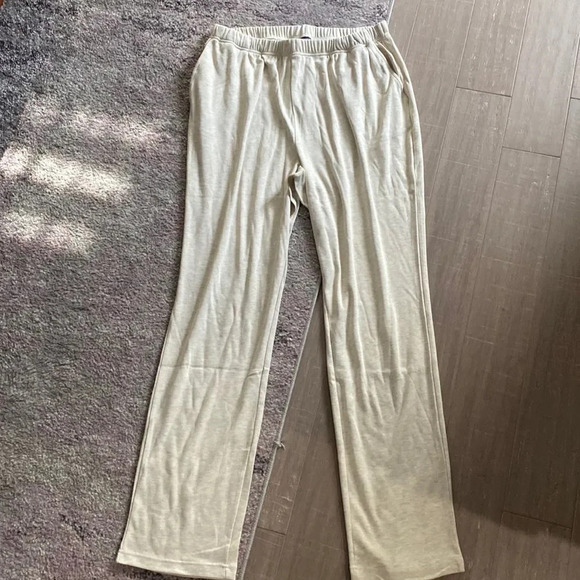 Roaman's Women's Cream Ivory Plus Size Sweat Pants Elastic Waist 1X 22/24 - Picture 1 of 4
